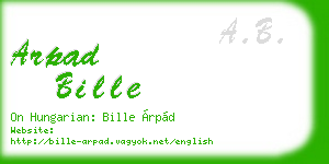 arpad bille business card