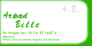 arpad bille business card